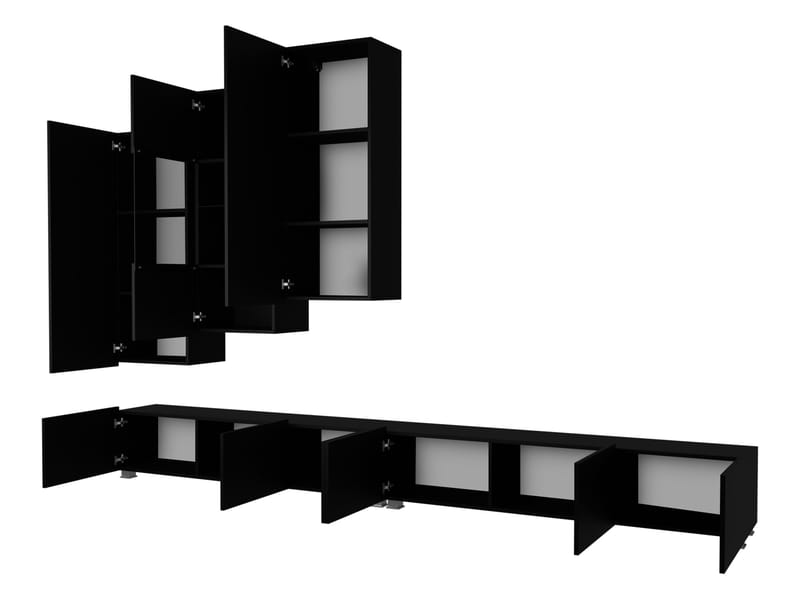 Tessan Tv väggenhet med LED-belysning - brun - Möbler - Tv möbel & mediamöbel - TV-möbelset