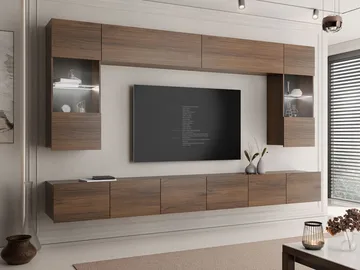 Tessan Tv väggenhet med LED-belysning - vit - Möbler - Tv möbel & mediamöbel - TV-möbelset