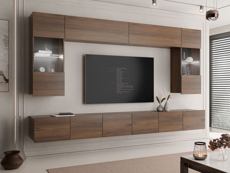 Tessan Tv väggenhet med LED-belysning - vit - Möbler - Tv möbel & mediamöbel - TV-möbelset