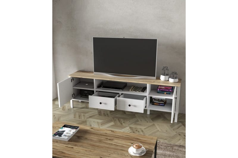Thynor Tv-bänk 180 cm - Vit - Möbler - Tv möbel & mediamöbel - TV bänk & mediabänk