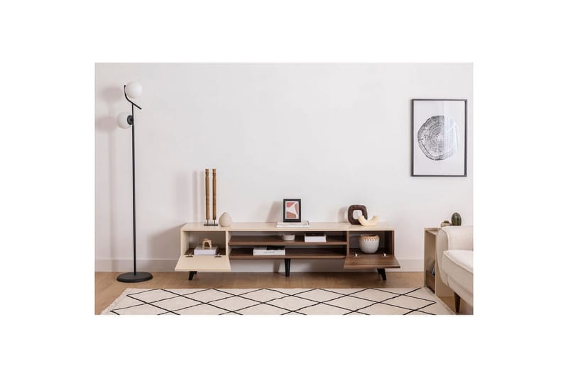 Torin Tv-bänk 180 cm - Valnöt/Beige - Möbler - Tv möbel & mediamöbel - TV bänk & mediabänk