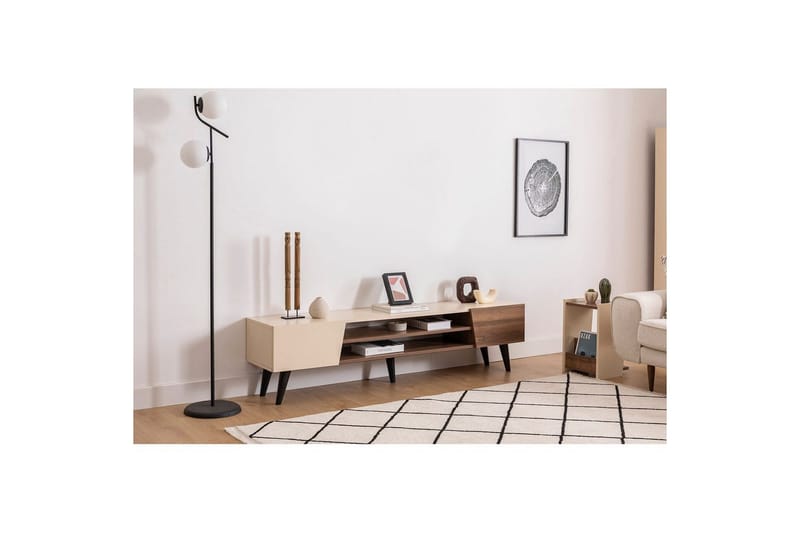 Torin Tv-bänk 180 cm - Valnöt/Beige - Möbler - Tv möbel & mediamöbel - TV bänk & mediabänk