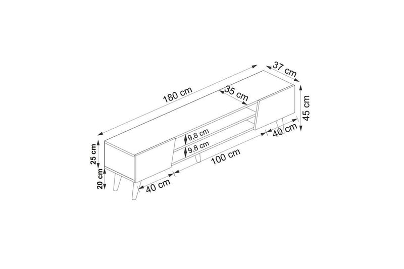 Torin Tv-bänk 180 cm - Valnöt/Beige - Möbler - Tv möbel & mediamöbel - TV bänk & mediabänk