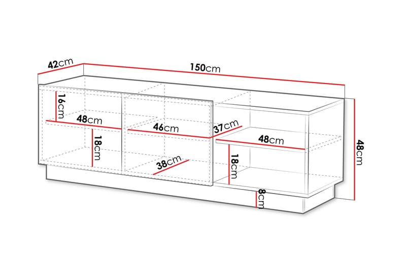 Torvalen Tv-bänk 150 cm - Svart - Möbler - Tv möbel & mediamöbel - TV bänk & mediabänk