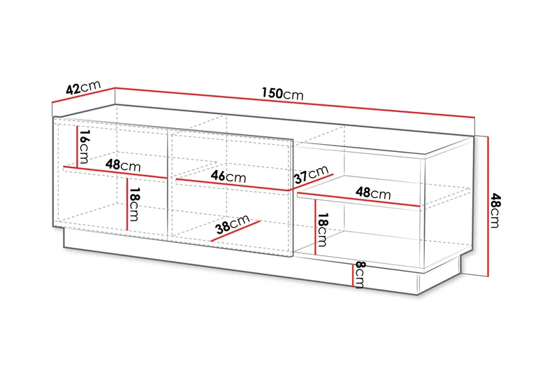Torvalen Tv-bänk 150 cm - Svart - Möbler - Tv möbel & mediamöbel - TV bänk & mediabänk