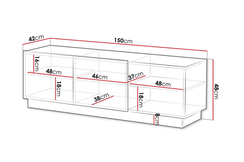 Torvalen Tv-bänk 150 cm - Vit - Möbler - Tv möbel & mediamöbel - TV bänk & mediabänk