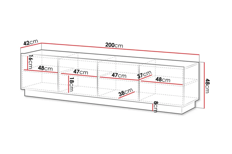 Torvalen Tv-bänk 200 cm - Vit - Möbler - Tv möbel & mediamöbel - TV bänk & mediabänk