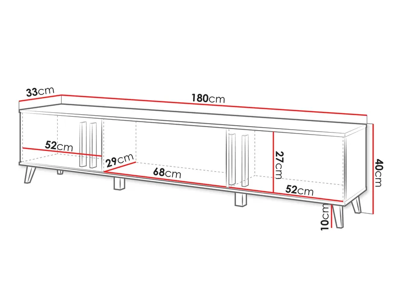 Torvos Tv-bänk 180 cm - Svart - Möbler - Tv möbel & mediamöbel - TV bänk & mediabänk