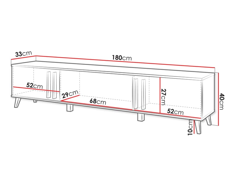 Torvos Tv-bänk 180 cm - Svart - Möbler - Tv möbel & mediamöbel - TV bänk & mediabänk