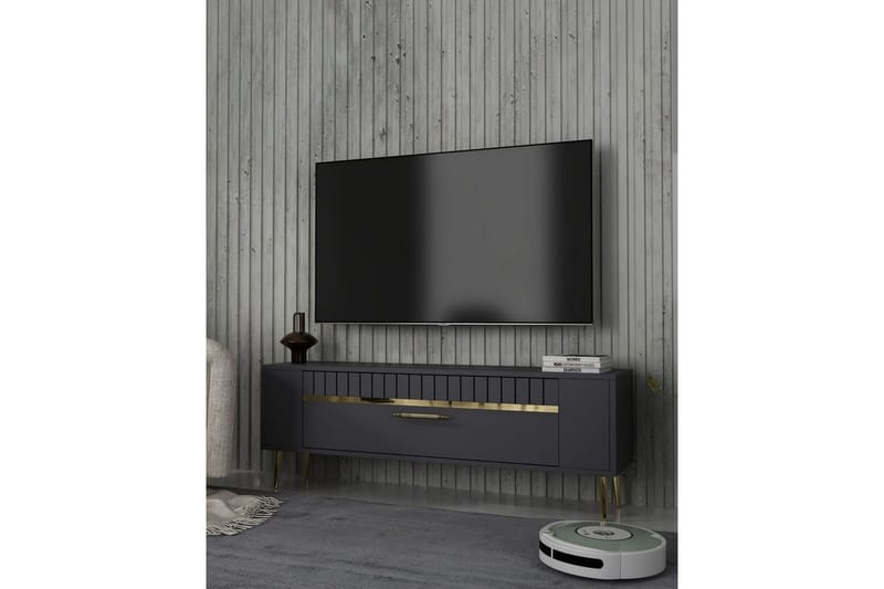 Tovren Tv-bänk 120 cm - Antracit/Guld - Möbler - Tv möbel & mediamöbel - TV bänk & mediabänk