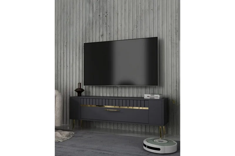 Tovren Tv-bänk 120 cm - Antracit/Guld - Möbler - Tv möbel & mediamöbel - TV bänk & mediabänk