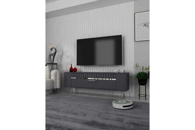 Tovren Tv-bänk 120 cm - Antracit/Silver - Möbler - Tv möbel & mediamöbel - TV bänk & mediabänk