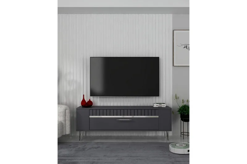 Tovren Tv-bänk 120 cm - Antracit/Silver - Möbler - Tv möbel & mediamöbel - TV bänk & mediabänk