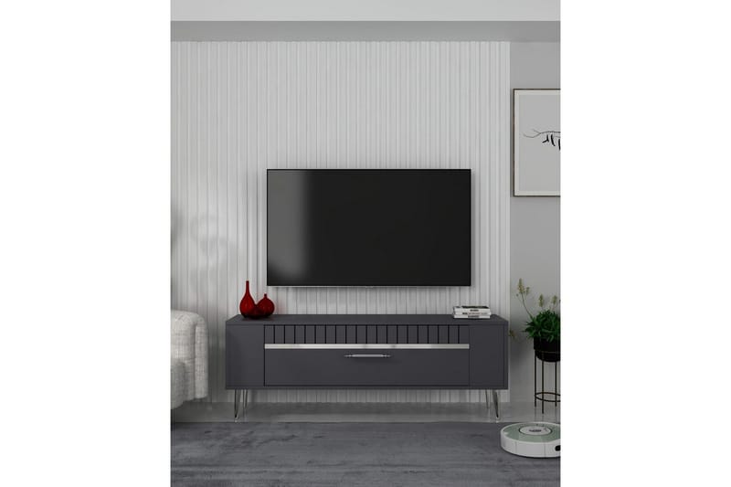 Tovren Tv-bänk 120 cm - Antracit/Silver - Möbler - Tv möbel & mediamöbel - TV bänk & mediabänk