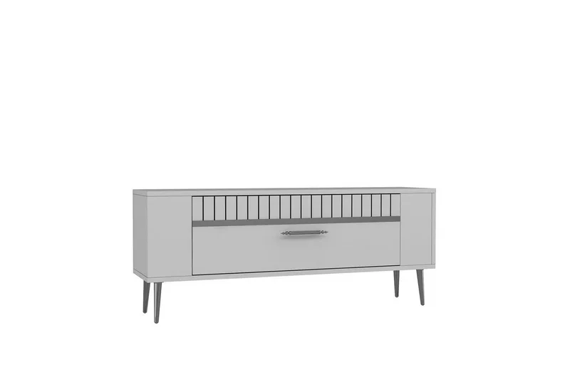 Tovren Tv-bänk 120 cm - Vit/Silver - Möbler - Tv möbel & mediamöbel - TV bänk & mediabänk
