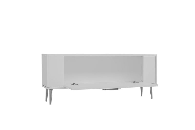 Tovren Tv-bänk 120 cm - Vit/Silver - Möbler - Tv möbel & mediamöbel - TV bänk & mediabänk