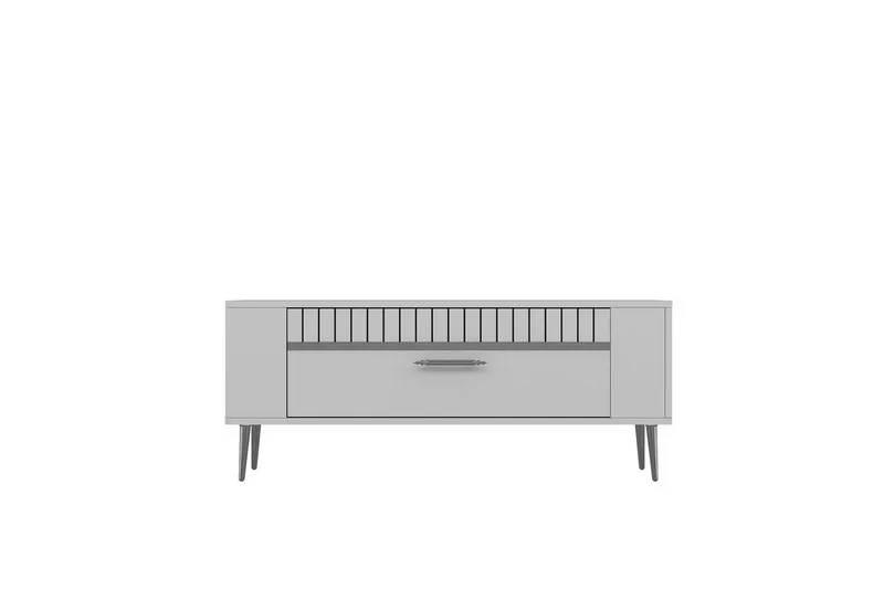 Tovren Tv-bänk 120 cm - Vit/Silver - Möbler - Tv möbel & mediamöbel - TV bänk & mediabänk