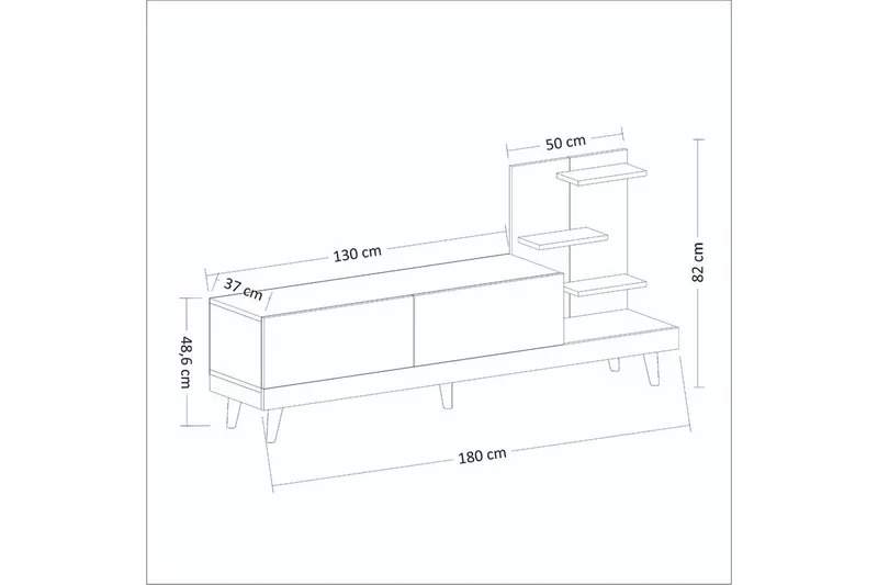 Travorn Tv-bänk 180 cm - Antracit/Travertine - Möbler - Tv möbel & mediamöbel - TV bänk & mediabänk