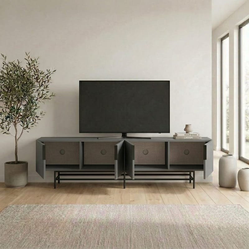 Truvia TV-bänk 200x55x35 cm - Antracit/Svart - Möbler - Tv möbel & mediamöbel - TV bänk & mediabänk