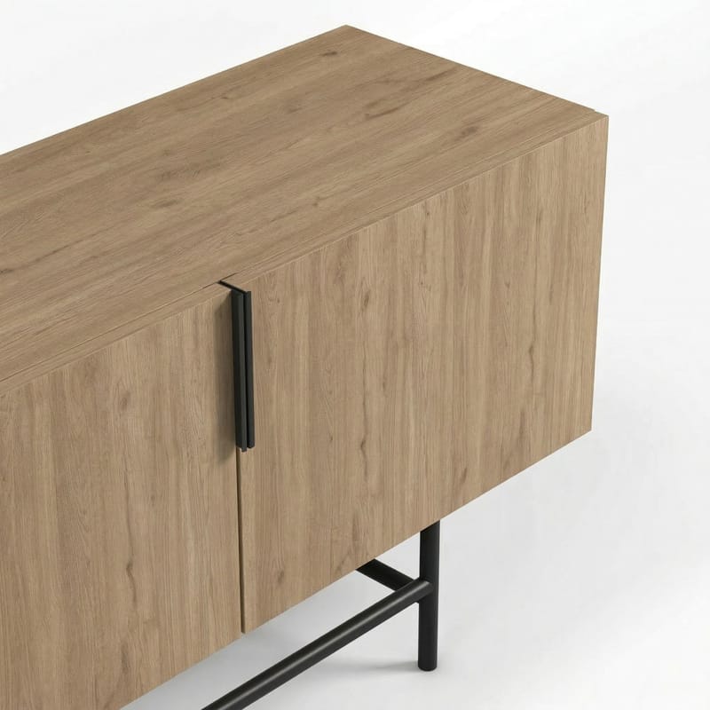 Truvia TV-bänk 200x55x35 cm - naturfärgad ek och svart - Möbler - Tv möbel & mediamöbel - TV bänk & mediabänk