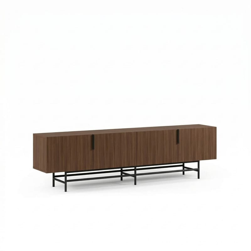 Truvia TV-bänk 200x55x35 cm - Valnöt och svart - Möbler - Tv möbel & mediamöbel - TV bänk & mediabänk