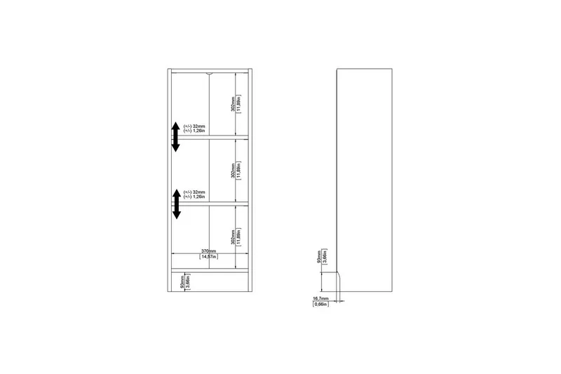 Trysil Bokhylla 107 cm - Vit - Förvaring - Hylla - Bokhylla