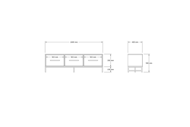 Tukums Tv-bänk 160 cm - Vit - Möbler - Tv möbel & mediamöbel - TV bänk & mediabänk