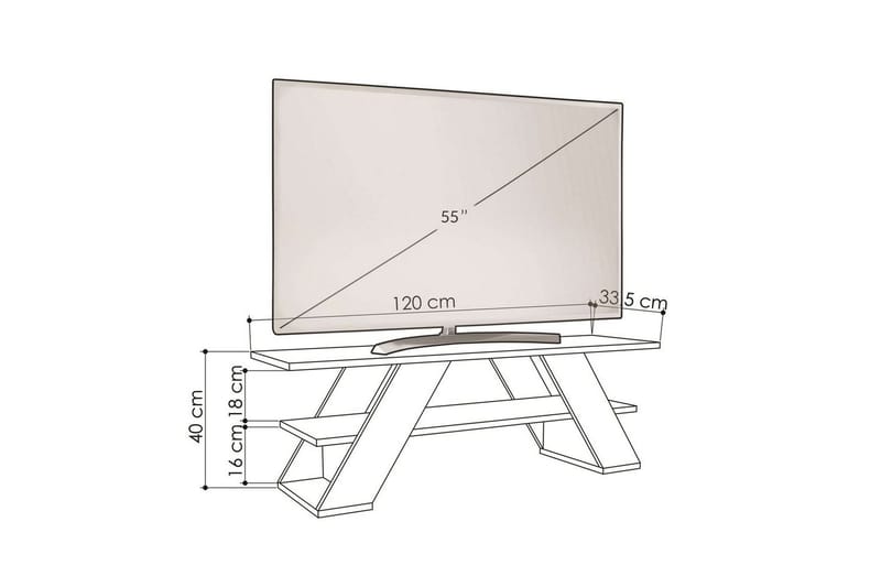 Tv-bänk & mediabänk Homitis TV-bänk Janesh Antracit,Vit - Möbler - Tv möbel & mediamöbel - TV bänk & mediabänk