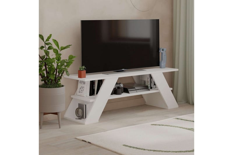 Tv-bänk & mediabänk Homitis TV-bänk Janesh Vit - Möbler - Tv möbel & mediamöbel - TV bänk & mediabänk