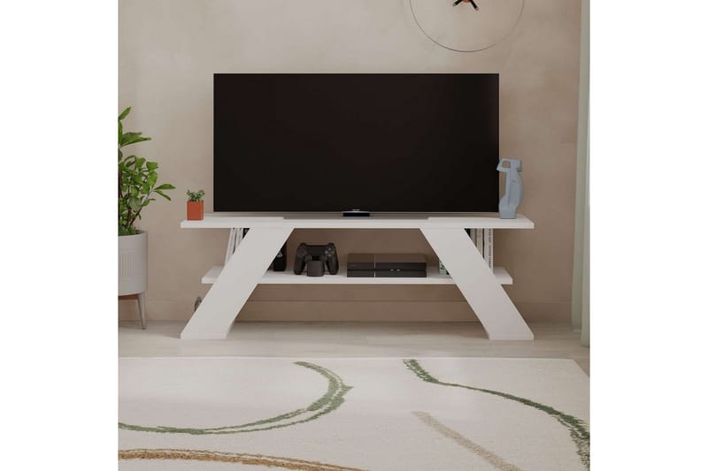 Tv-bänk & mediabänk Homitis TV-bänk Janesh Vit - Möbler - Tv möbel & mediamöbel - TV bänk & mediabänk