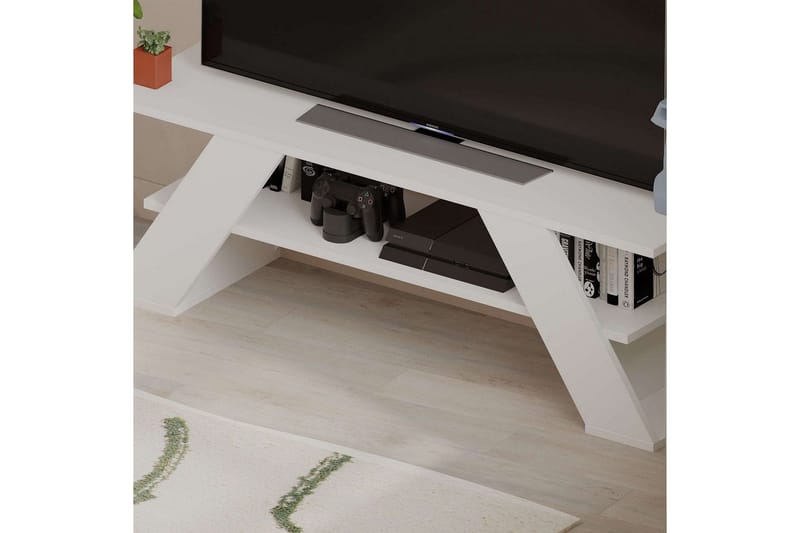 Tv-bänk & mediabänk Homitis TV-bänk Janesh Vit - Möbler - Tv möbel & mediamöbel - TV bänk & mediabänk