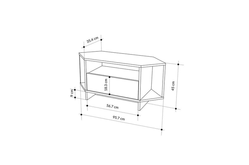 Tv-bänk & mediabänk Homitis TV-bänk Viva Grå - Möbler - Tv möbel & mediamöbel - TV bänk & mediabänk