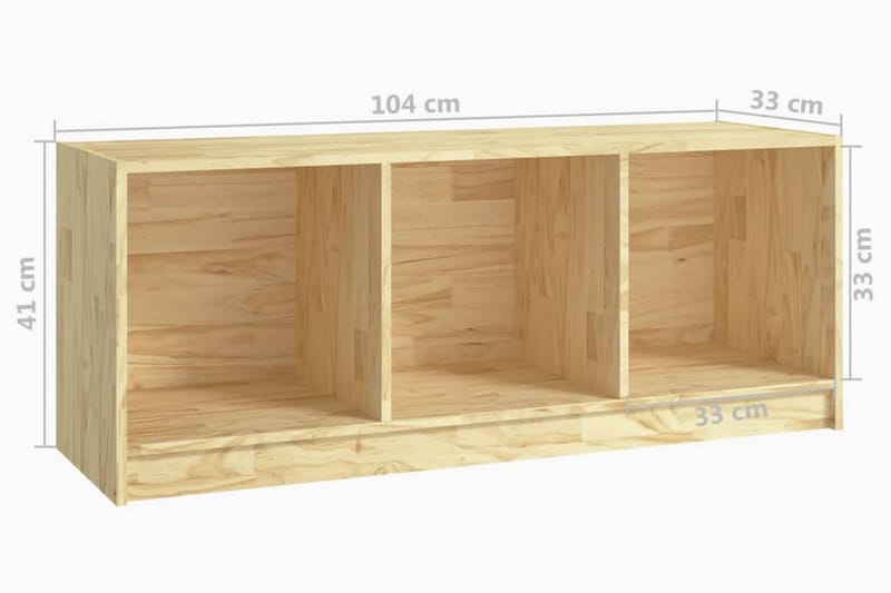 TV-bänk 104x33x41 cm massiv furu - Brun - Möbler - Tv möbel & mediamöbel - TV bänk & mediabänk