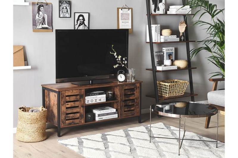 TV-bänk 110 cm mörkbrun VILSECK - Trä/natur - TV bänk & mediabänk