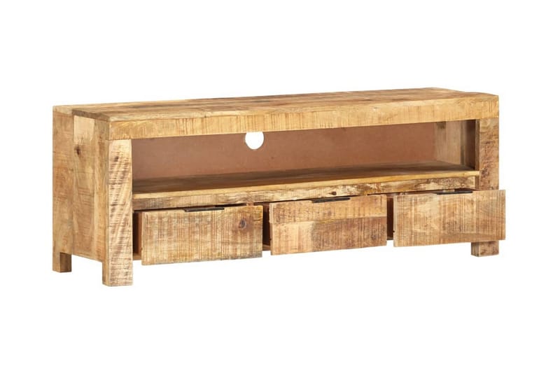 TV-bänk 110x30x40 cm grovt mangoträ - Brun - Möbler - Tv möbel & mediamöbel - TV bänk & mediabänk