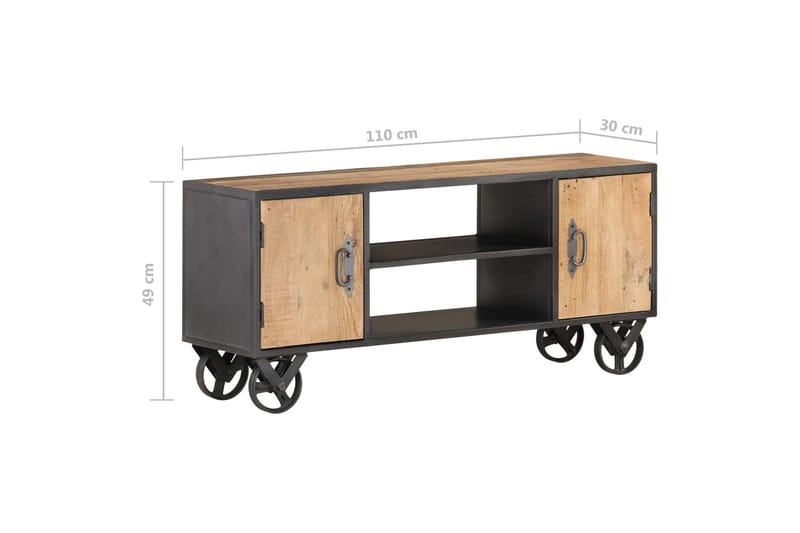 TV-bänk 110x30x49 cm massivt återvunnet trä - Brun - Möbler - Tv möbel & mediamöbel - TV bänk & mediabänk