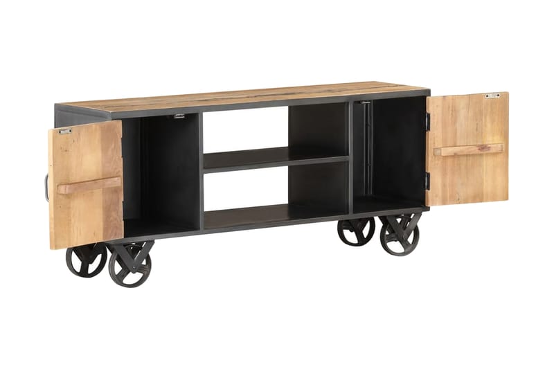 TV-bänk 110x30x49 cm massivt återvunnet trä - Brun - Möbler - Tv möbel & mediamöbel - TV bänk & mediabänk