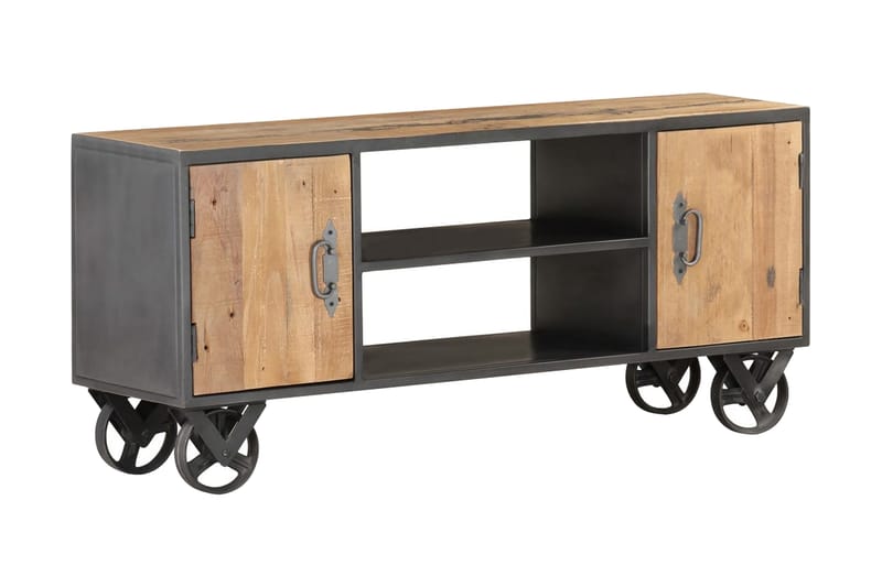 TV-bänk 110x30x49 cm massivt återvunnet trä - Brun - Möbler - Tv möbel & mediamöbel - TV bänk & mediabänk