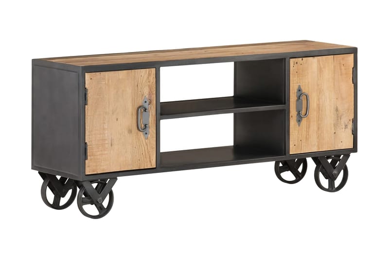 TV-bänk 110x30x49 cm massivt återvunnet trä - Brun - Möbler - Tv möbel & mediamöbel - TV bänk & mediabänk