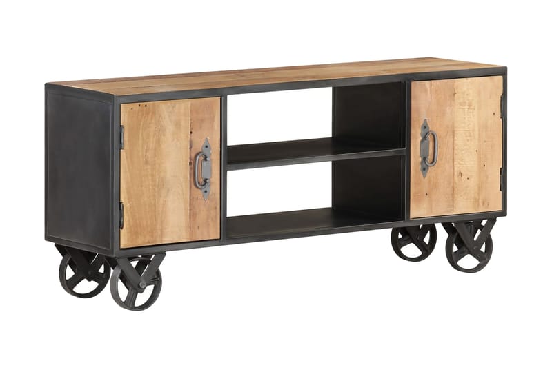 TV-bänk 110x30x49 cm massivt återvunnet trä - Brun - Möbler - Tv möbel & mediamöbel - TV bänk & mediabänk
