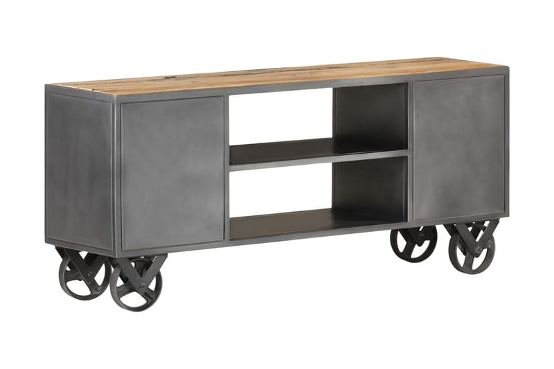 TV-bänk 110x30x49 cm massivt återvunnet trä - Brun - Möbler - Tv möbel & mediamöbel - TV bänk & mediabänk