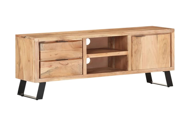 TV-bänk 120x30x42 cm massivt akaciaträ med levande kant - Brun - Möbler - Tv möbel & mediamöbel - TV bänk & mediabänk