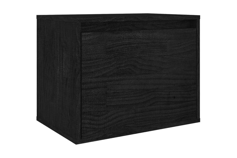 Tv-bänk 4 st svart massiv furu - Svart - TV bänk & mediabänk