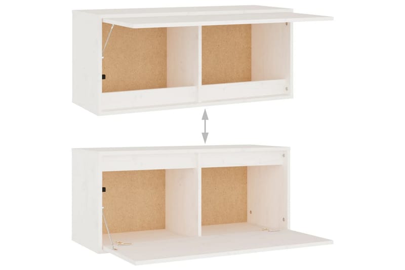 Tv-bänk 5 st vit massiv furu - Vit - Möbler - Tv möbel & mediamöbel - TV bänk & mediabänk