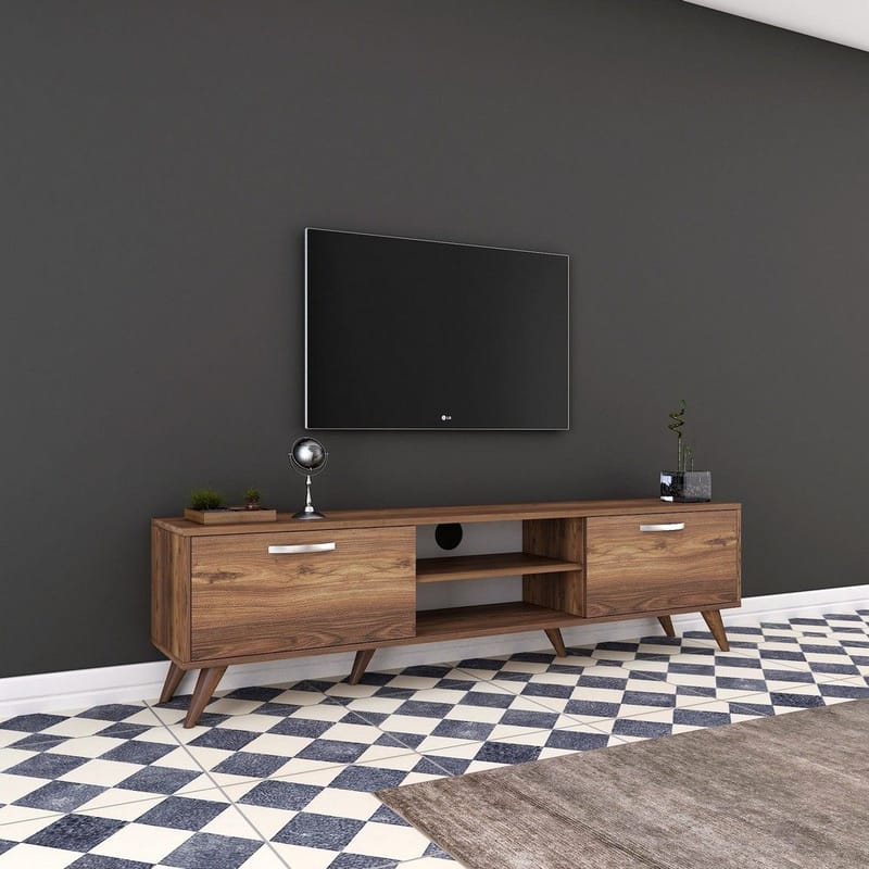 TV-bänk Anon 180 cm - Mörk valnöt - Möbler - Tv möbel & mediamöbel - TV bänk & mediabänk