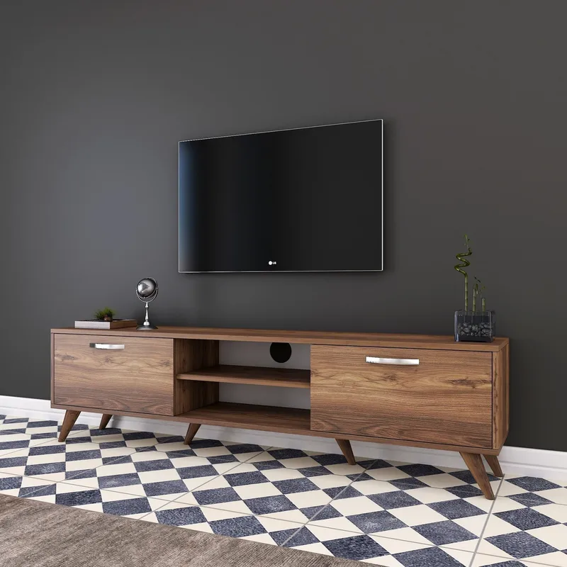 TV-bänk Anon 180 cm, Mörk valnöt