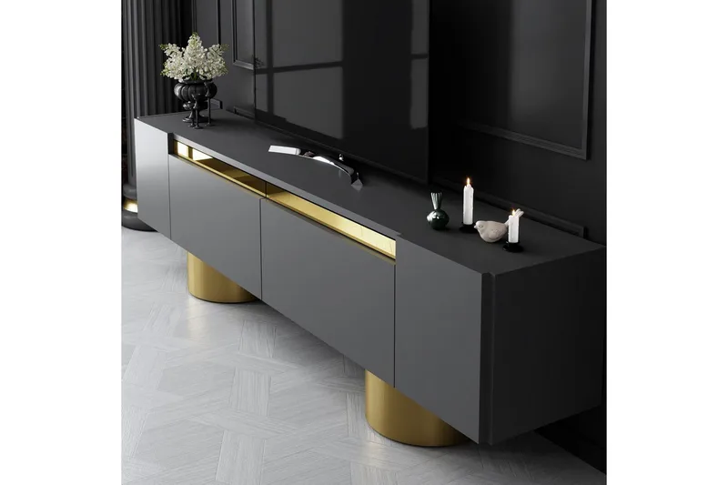 TV-bänk Antracit / Rany - Antracit / Rany - Möbler - Tv möbel & mediamöbel - TV bänk & mediabänk