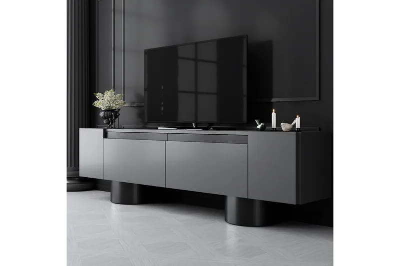 TV-bänk Antracit / Svart - Antracit / Svart - Möbler - Tv möbel & mediamöbel - TV bänk & mediabänk