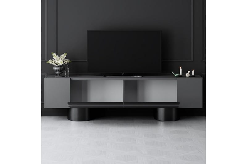TV-bänk Antracit / Svart - Antracit / Svart - Möbler - Tv möbel & mediamöbel - TV bänk & mediabänk