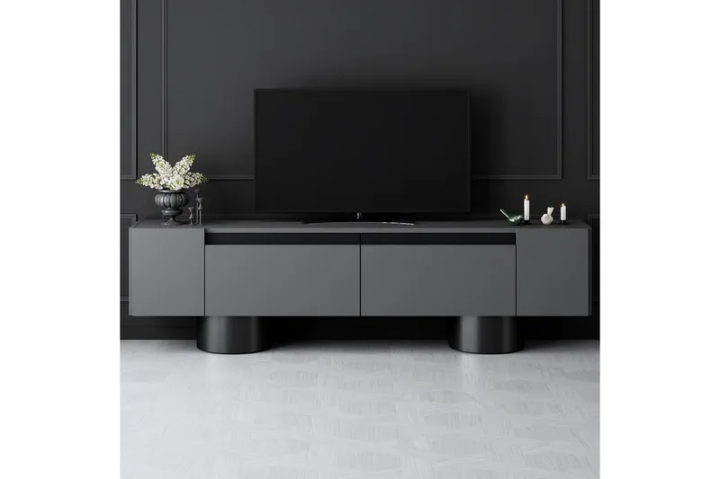 TV-bänk Antracit / Svart - Antracit / Svart - Möbler - Tv möbel & mediamöbel - TV bänk & mediabänk